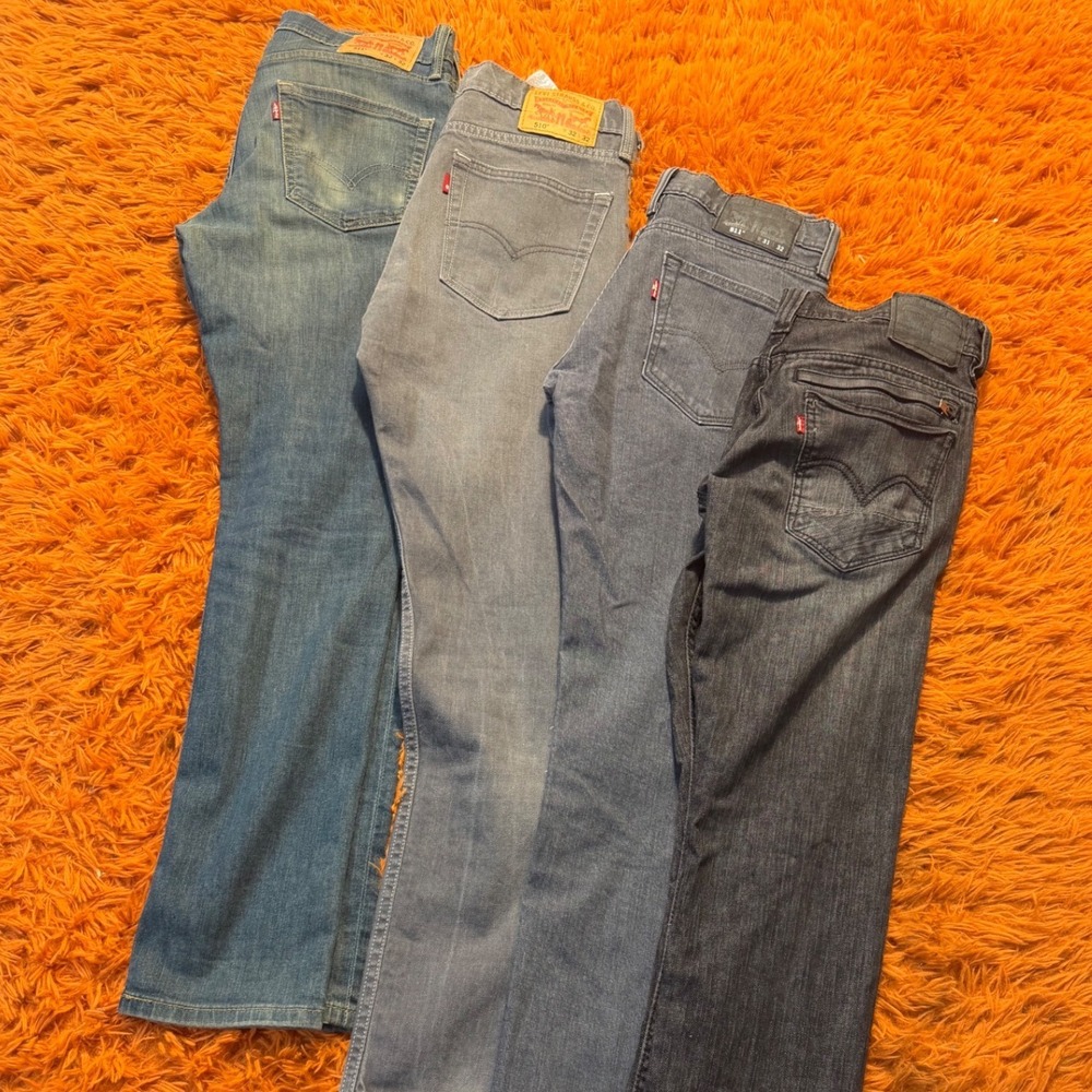 Mens Levis Jeans Bundle 4 Pairs 511 Slim 510 Skinny Blue Grey Black W31 W32